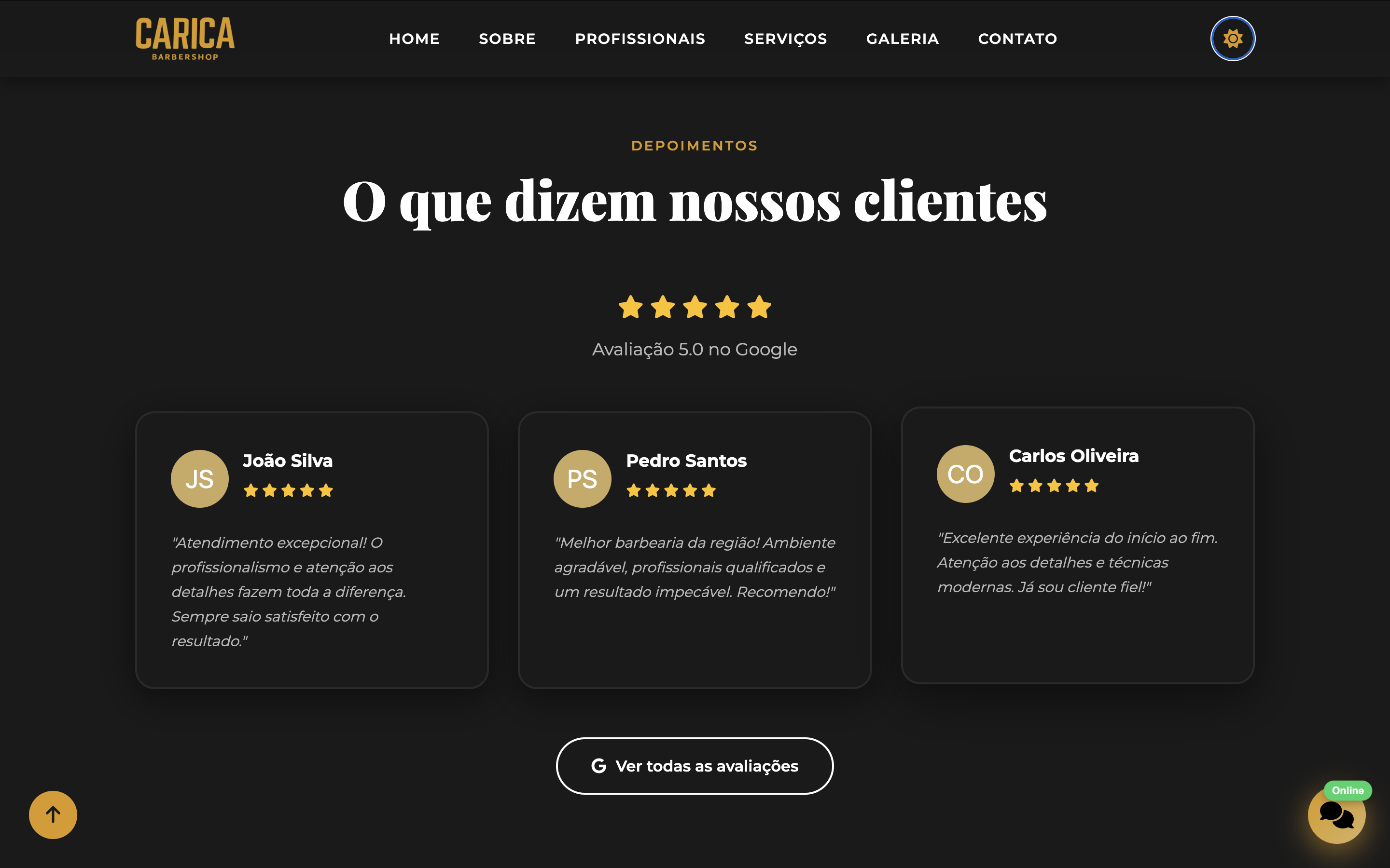 Imagem 6 do projeto Carica BarberShop | Site Institucional Premium