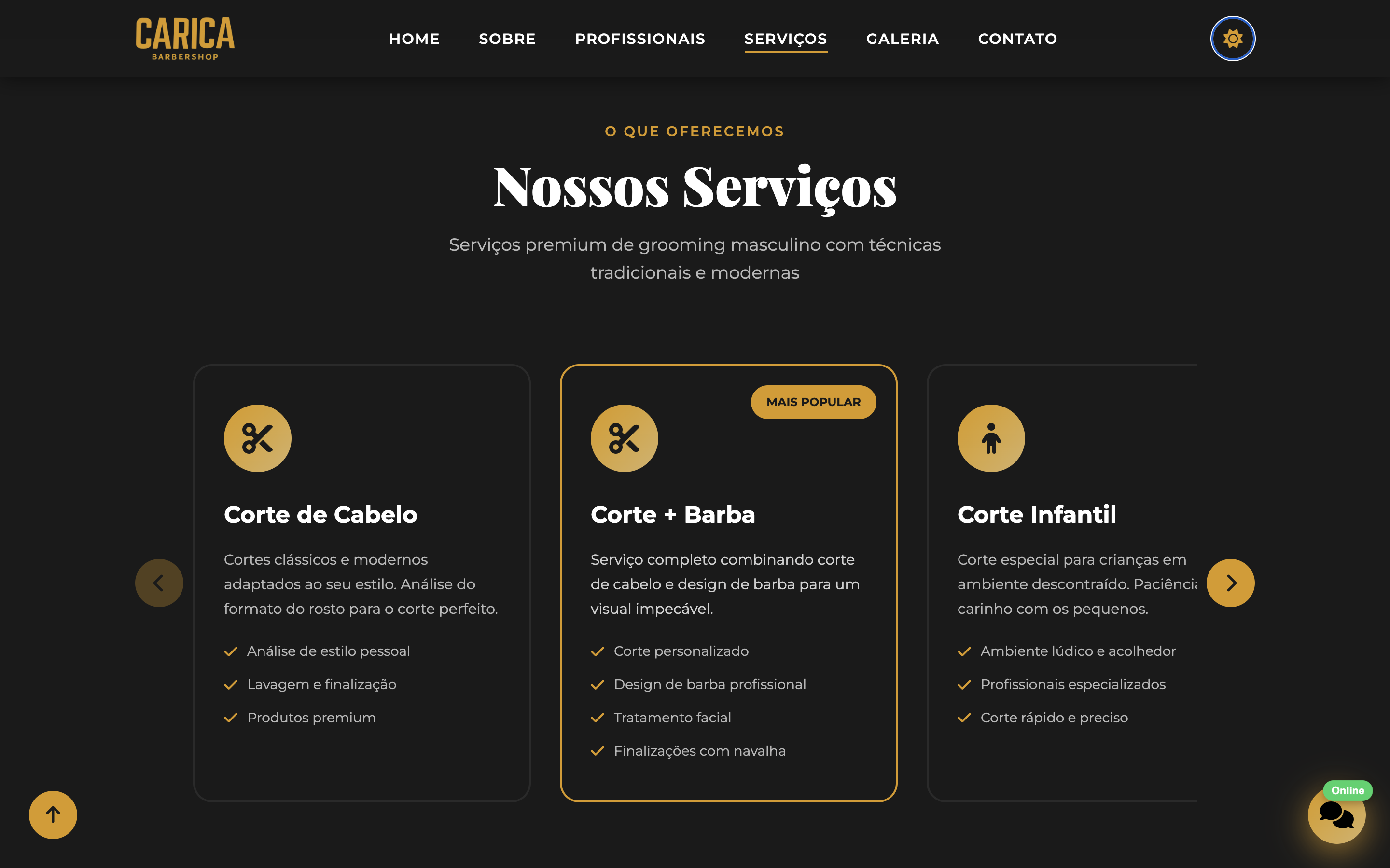 Imagem 5 do projeto Carica BarberShop | Site Institucional Premium