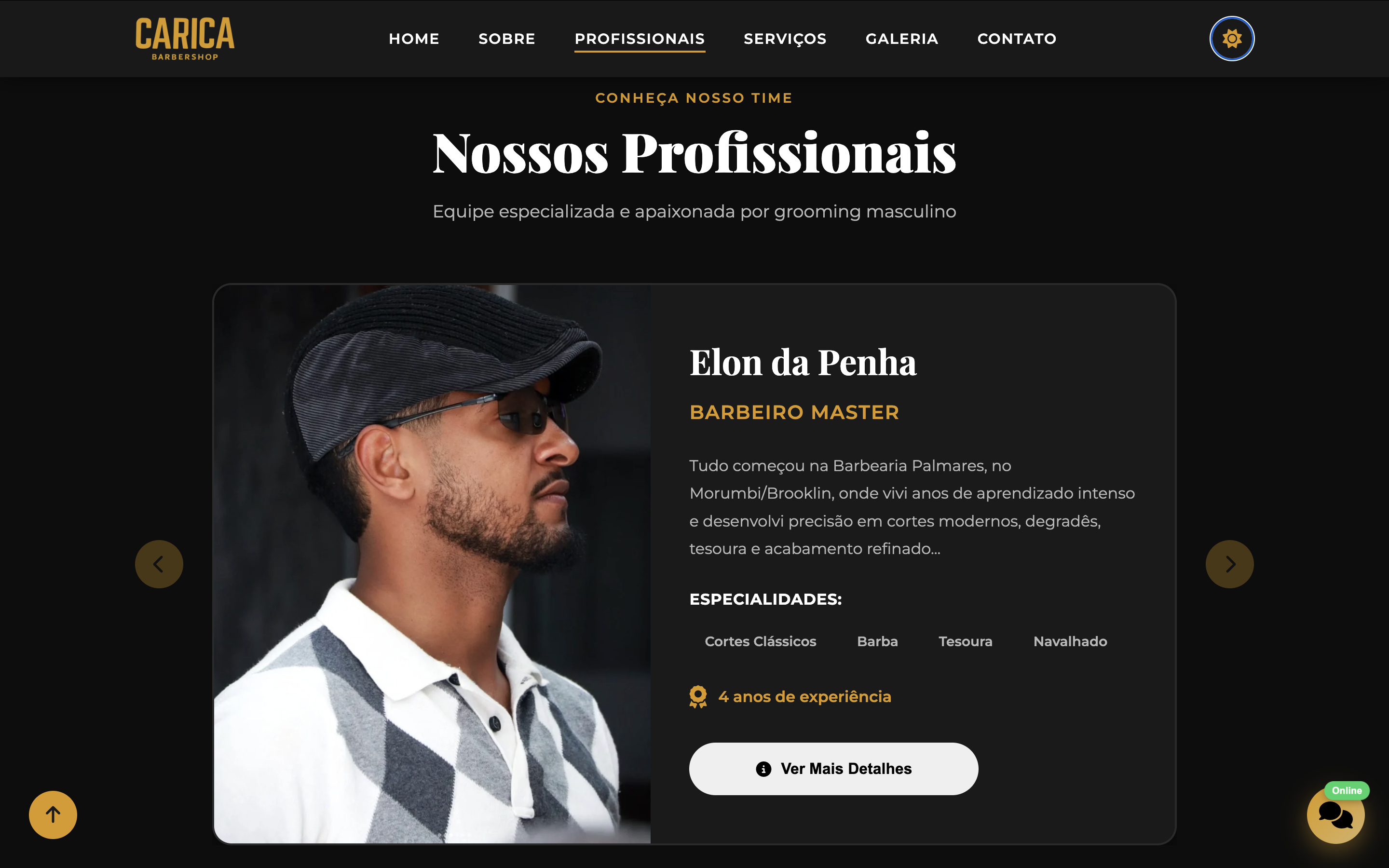 Imagem 4 do projeto Carica BarberShop | Site Institucional Premium