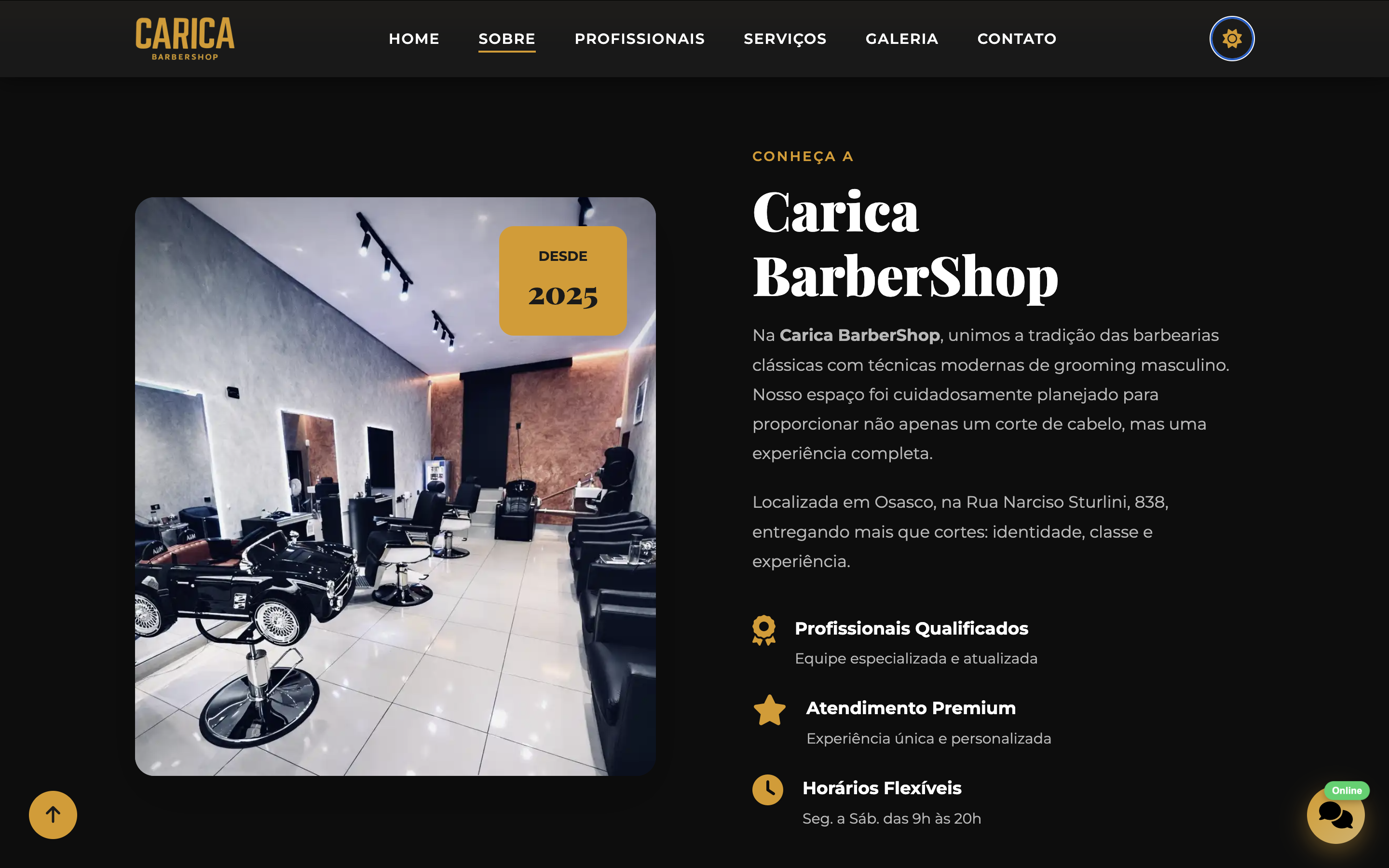 Imagem 3 do projeto Carica BarberShop | Site Institucional Premium
