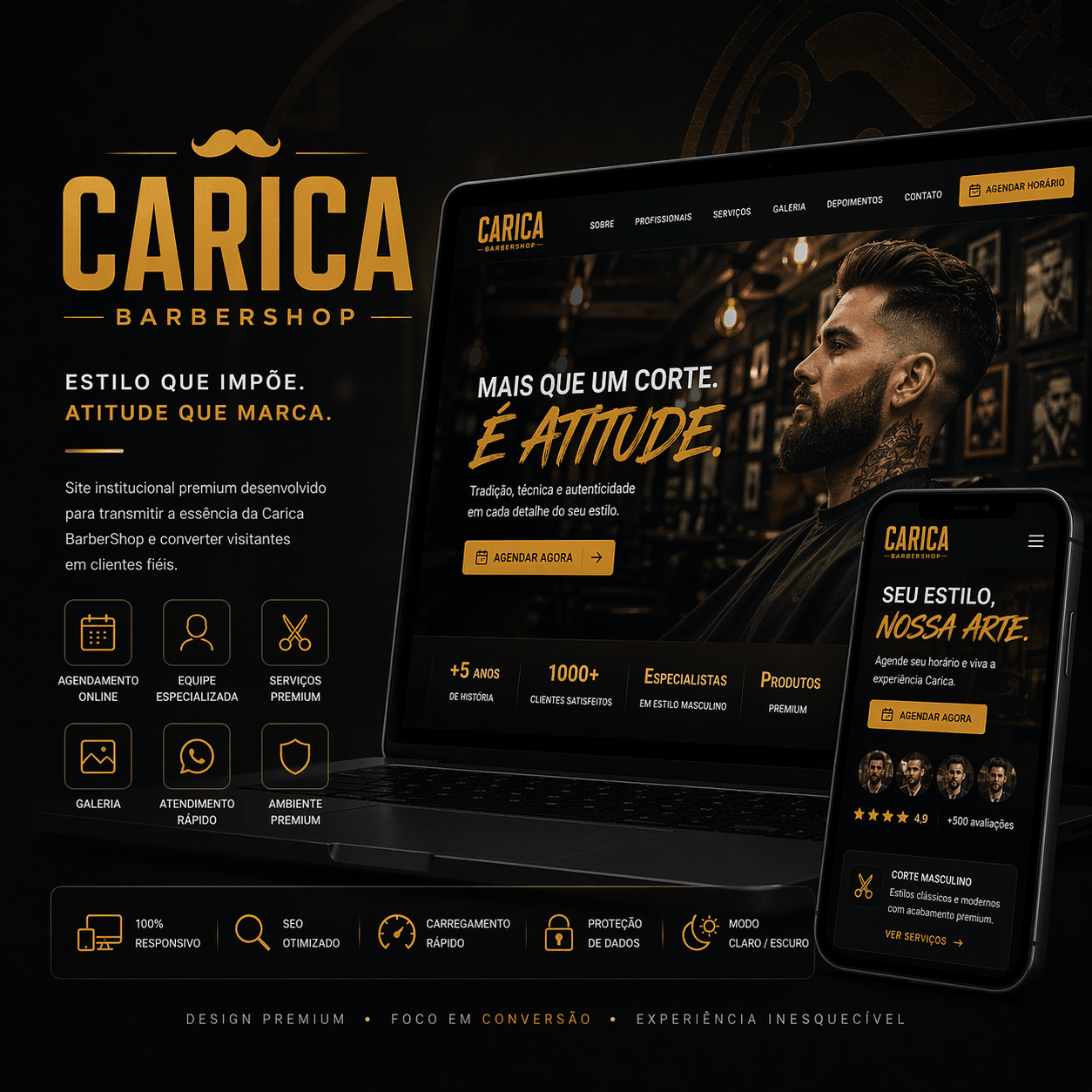 Imagem do projeto Carica BarberShop | Site Institucional Premium