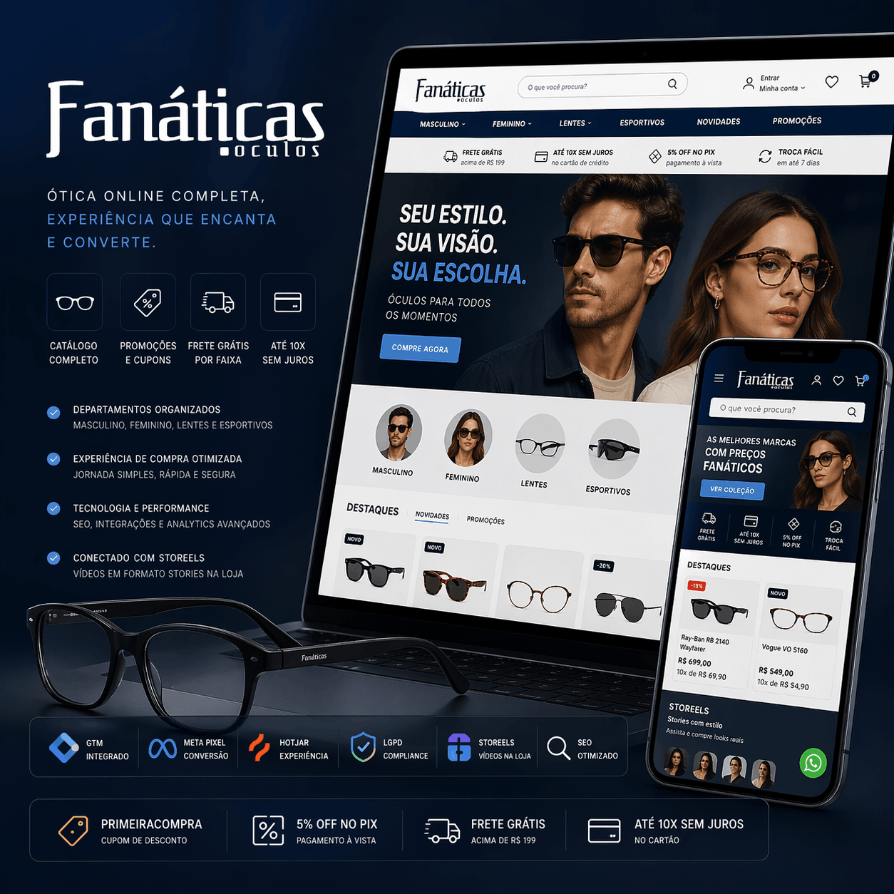 Imagem do projeto Oculos Fanaticas | Otica Online e Ecommerce